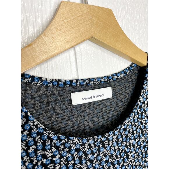 SAMSOE SAMSOE Lori Mesh Knit Blue Floral Maxi Dress XS - Picture 5 of 11